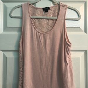 Pink Tank w/ Knitted Back